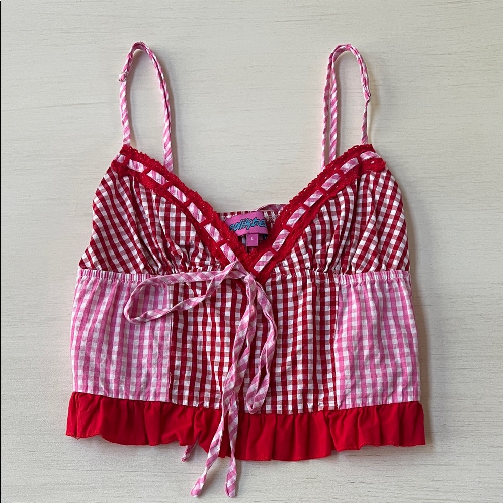 Edikted Joanne Mixed Gingham Top - Picture 4 of 5